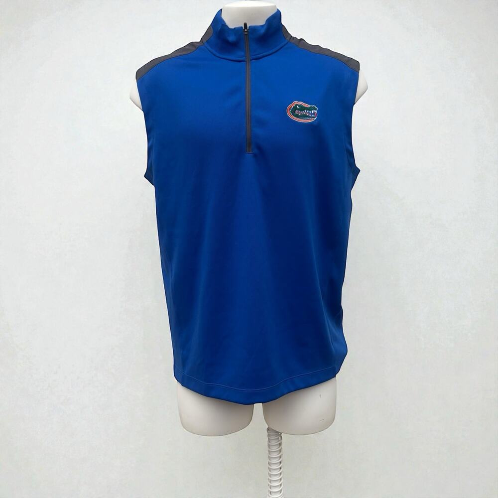 Nike Golf Florida Gators Vest Sz L Blue Logo 1/4 Zip Dri Fit Mock Neck‎ NWT